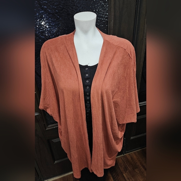 Forever 21 Soft Suede like Blend Cardigan Sleeveless Rust Orange/brown XL. fall - Picture 5 of 5